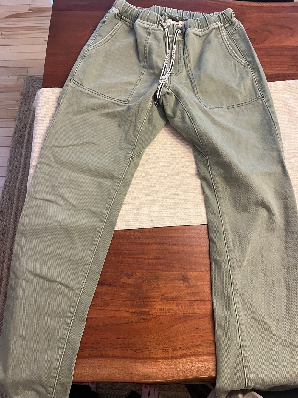 One Teaspoon Sage Green Drawstring Chinos